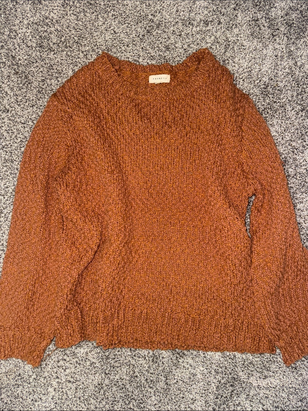 Quilted boutique Rust Knit Sweater - so cute for fall!